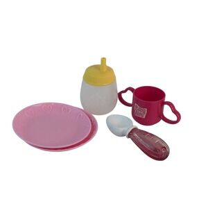 Baby Alive Accessories Pink Plates Sippy Cup Yellow Bottle Medicine Spoon